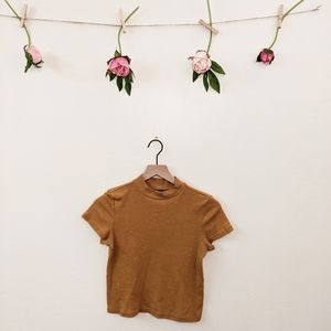 AE Mock Neck Crop Top Tee